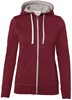 Hakro 255 Women's hooded jacket Bonded - Burgundy/Silver - XL afbeelding