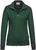 Hakro 277 Women's sweat jacket Contrast MIKRALINAR® - Fir Green/Anthracite - L afbeelding