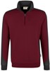 Hakro 476 Zip sweatshirt Contrast MIKRALINAR® - Burgundy/Anthracite - XS afbeelding