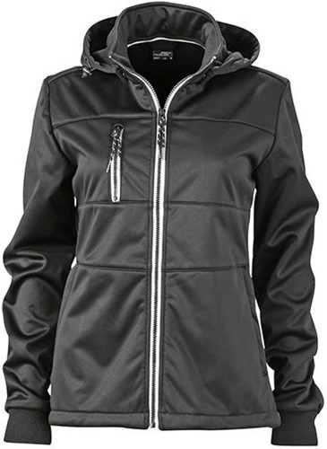 SALE! James+Nicholson JN1077 Dames Maritime Jacket - Black/White - Maat L