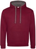 Just JH003 Varsity Hoodie - Burgundy/Charcoal (Heather) - L