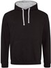 Just JH003 Varsity Hoodie - Jet Black/Heather Grey - 4XL