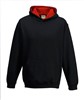 Just JH003K Kids´ Varsity Hoodie - Jet Black/Fire Red - 3/4 (XS)