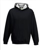 Just JH003K Kids´ Varsity Hoodie - Jet Black/Heather Grey - 7/8 (M)