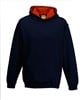 Just JH003K Kids´ Varsity Hoodie - New French Navy/Fire Red - 3/4 (XS)