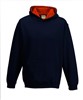 Just JH003K Kids´ Varsity Hoodie - New French Navy/Fire Red - 7/8 (M)