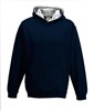 Just JH003K Kids´ Varsity Hoodie - New French Navy/Heather Grey - 12/13 (XL)