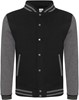 Just JH043 Varsity Jacket - Jet Black/Charcoal (Heather) - XS