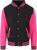 Just JH043 Varsity Jacket - Jet Black/Hot Pink - XL