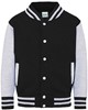 Just JH043K Kids´ Varsity Jacket - Jet Black/Heather Grey - 12/13 (XL)
