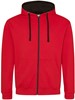 Just JH053 Varsity Zoodie - Fire Red/Jet Black - M