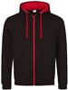Just JH053 Varsity Zoodie - Jet Black/Fire Red - S