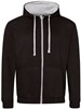 Just JH053 Varsity Zoodie - Jet Black/Heather Grey - L