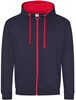Just JH053 Varsity Zoodie - New French Navy/Fire Red - M