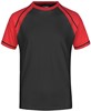 James & Nicholson JN010 Men´s Raglan-T - Black/Red - XL afbeelding