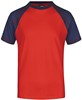 James & Nicholson JN010 Men´s Raglan-T - Red/Navy - XL afbeelding