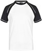 James & Nicholson JN010 Men´s Raglan-T - White/Black - 3XL afbeelding