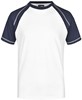 James & Nicholson JN010 Men´s Raglan-T - White/Navy - L afbeelding
