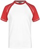 James & Nicholson JN010 Men´s Raglan-T - White/Red - 3XL afbeelding