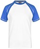 James & Nicholson JN010 Men´s Raglan-T - White/Royal - 3XL afbeelding