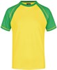 James & Nicholson JN010 Men´s Raglan-T - Yellow/Frog - S afbeelding