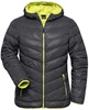 James & Nicholson JN1059 Ladies´ Down Jacket - /Carbon/Acid-Yellow - XL afbeelding