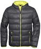 James & Nicholson JN1060 Men´s Down Jacket - /Carbon/Acid-Yellow - XXL afbeelding