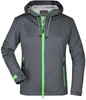 James & Nicholson JN1097 Ladies´ Outdoor Jacket - /Iron-Grey/Green - XL afbeelding