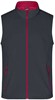 James & Nicholson JN1128 Men´s Promo Softshell Vest - /Iron-Grey/Red - XL afbeelding