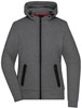 James & Nicholson JN1143 Ladies´ Hooded Jacket - /Dark-Melange - XXL afbeelding