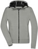 James & Nicholson JN1145 Ladies´ Hooded Softshell Jacket - /Light-Grey/Black - XXL afbeelding