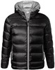 James & Nicholson JN1152 Men´s Hooded Down Jacket - /Black/Silver-(Solid) - XL afbeelding