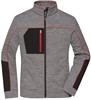 James & Nicholson JN1817 Ladies´ Structure Fleece Jacket - /Carbon-Melange/Black/Red - 3XL afbeelding
