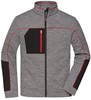 James & Nicholson JN1818 Men´s Structure Fleece Jacket - /Carbon-Melange/Black/Red - XL afbeelding