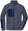 James & Nicholson JN1818 Men´s Structure Fleece Jacket - /Navy-Melange/Navy/Royal - XXL afbeelding