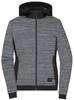 James & Nicholson JN1843 Ladies´ Padded Hybrid Jacket - /Carbon-Melange/Black - L afbeelding