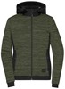James & Nicholson JN1843 Ladies´ Padded Hybrid Jacket - /Olive-Melange/Black - 4XL afbeelding