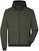 James & Nicholson JN1844 Men´s Padded Hybrid Jacket - /Olive-Melange/Black - 3XL afbeelding