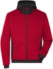 James & Nicholson JN1844 Men´s Padded Hybrid Jacket - /Red-Melange/Black - L afbeelding