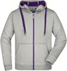 James & Nicholson JN355 Men´s Doubleface Jacket - Grey-Heather/Purple - 3XL afbeelding