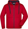 James & Nicholson JN355 Men´s Doubleface Jacket - Red/Carbon - S afbeelding