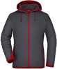 James & Nicholson JN570 Ladies´ Hooded Fleece - Carbon/Red - M afbeelding