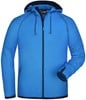 James & Nicholson JN571 Men´s Hooded Fleece - Aqua/Navy - L afbeelding