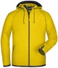 James & Nicholson JN571 Men´s Hooded Fleece - Yellow/Carbon - M afbeelding