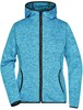 James & Nicholson JN588 Ladies´ Knitted Fleece Hoody - Blue-Melange/Black - L afbeelding