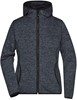 James & Nicholson JN588 Ladies´ Knitted Fleece Hoody - Dark-Melange/Black - XL afbeelding