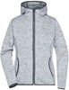 James & Nicholson JN588 Ladies´ Knitted Fleece Hoody - Light-Melange/Carbon - XXL afbeelding