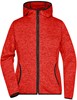 James & Nicholson JN588 Ladies´ Knitted Fleece Hoody - Red-Melange/Black - M afbeelding