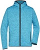 James & Nicholson JN589 Men´s Knitted Fleece Hoody - Blue-Melange/Black - S afbeelding