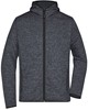 James & Nicholson JN589 Men´s Knitted Fleece Hoody - Dark-Melange/Black - XXL afbeelding